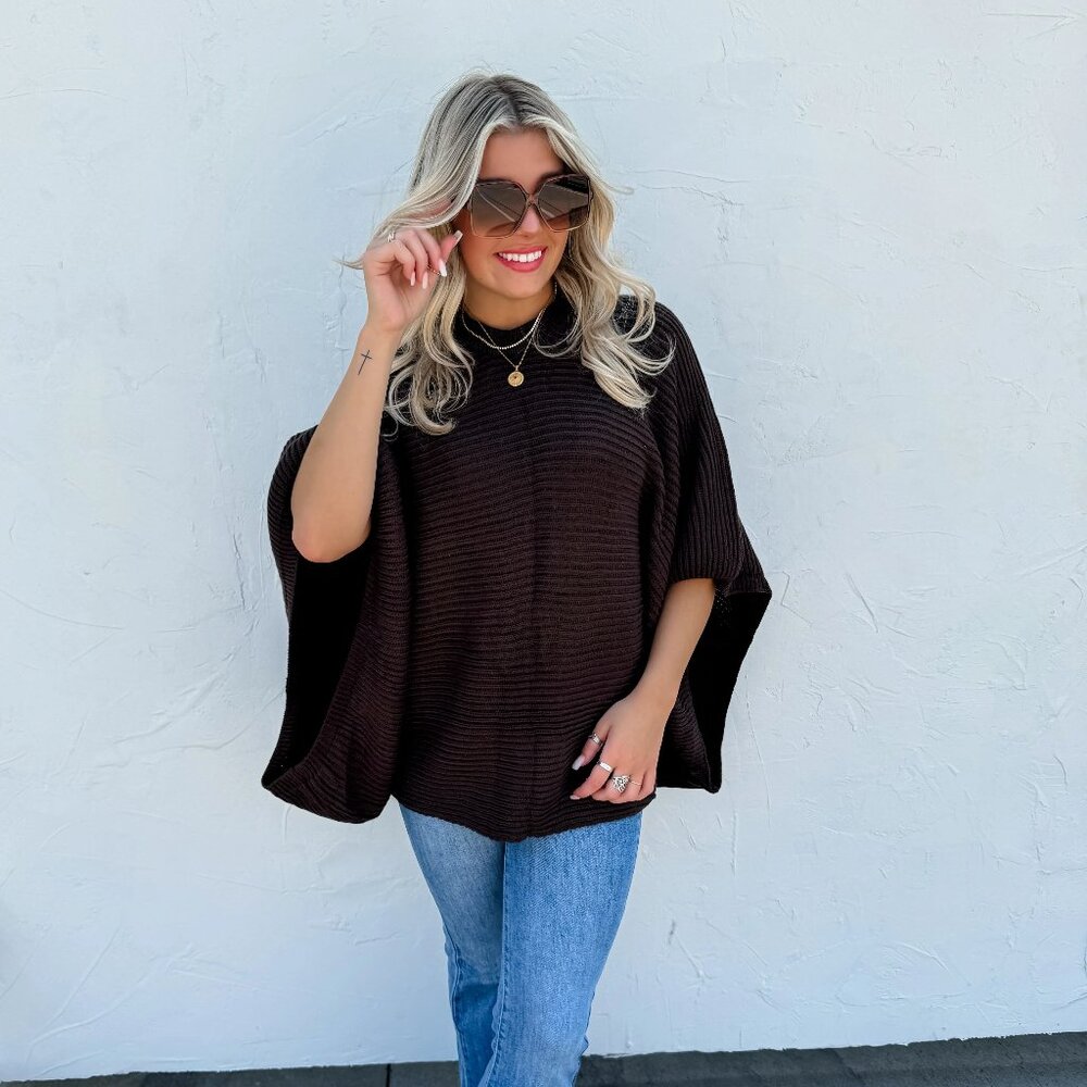 Brown Meg Pullover Poncho